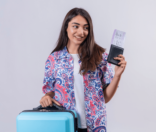 Client holding passport